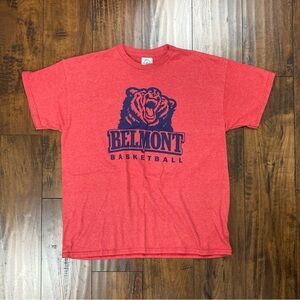 Belmont University Bruins Basketball Red Graphic T-Shirt Unisex Youth Size XL.